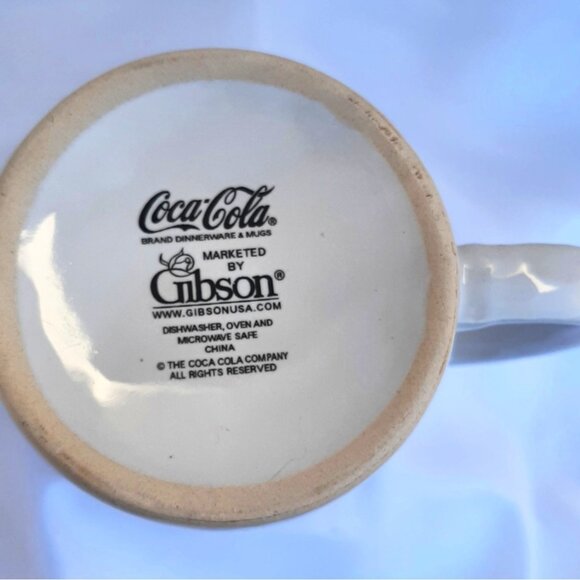 COCA-COLA Cafe Mug White Red Coffee Cup Mug Gibson 2002 - Picture 4 of 7